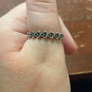 Pandora Silver Floral Band Ring